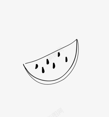 西瓜水果手绘图标图标