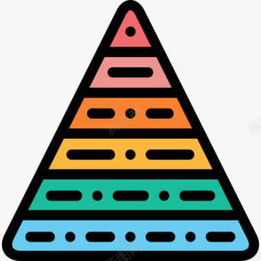 金字塔金融50线性颜色图标图标