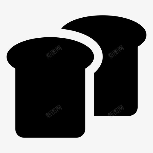 面包片早餐三明治面包图标svg_新图网 https://ixintu.com 三明治面包 吐司 早餐 白面包 蔬菜和食物字形图标 面包片