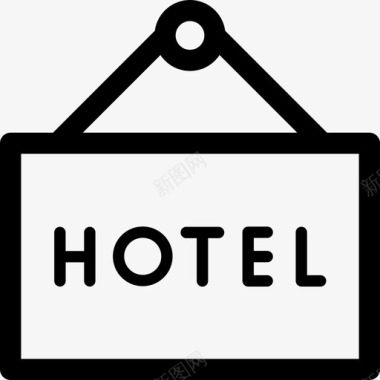 酒店酒店和服务2线性图标图标