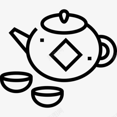 茶壶瓷器17直纹图标图标