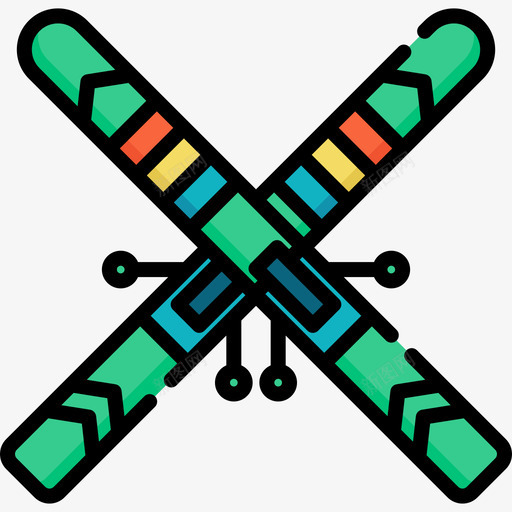 滑雪板冬季运动14直线颜色图标svg_新图网 https://ixintu.com 冬季运动14 滑雪板 直线颜色