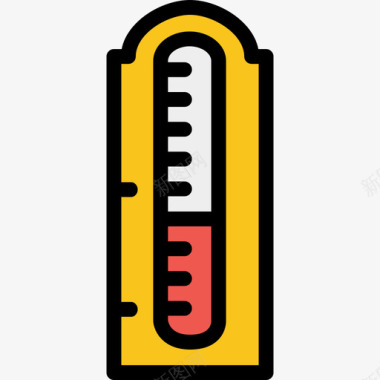 温度计寒假2线性颜色图标图标