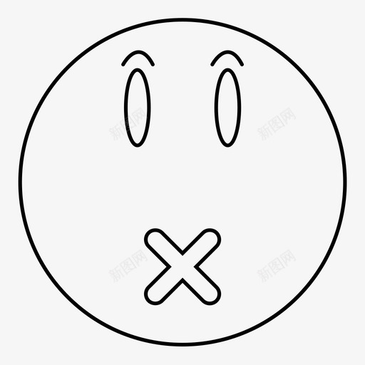 表情符号情绪面部表情图标svg_新图网 https://ixintu.com 安静 情绪 笑脸 表情符号 静音 面部表情