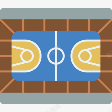 篮球场体育场3平坦图标图标