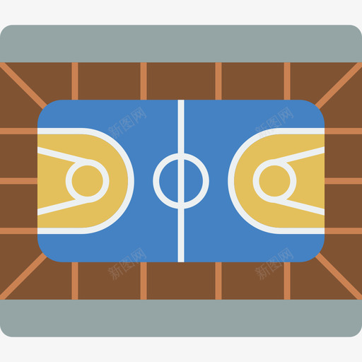 篮球场体育场3平坦图标svg_新图网 https://ixintu.com 体育场3 平坦 篮球场