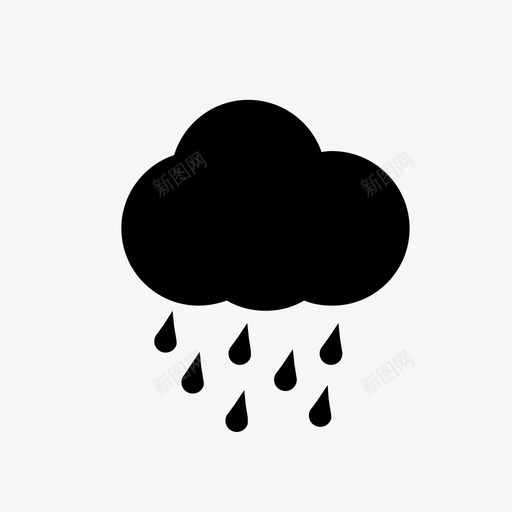 雨云风暴天气图标svg_新图网 https://ixintu.com 天气 标志符号 雨云 风暴