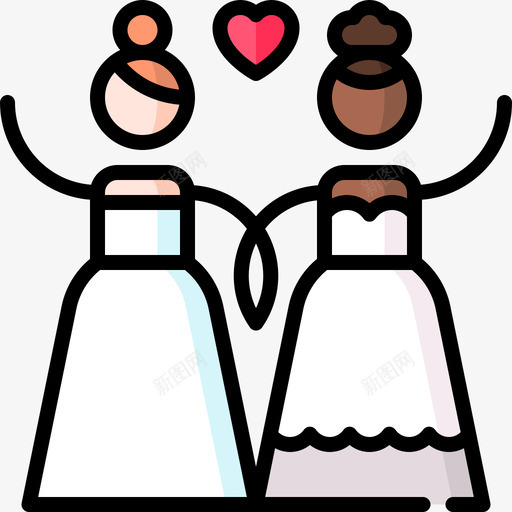 新婚夫妇婚礼59直系肤色图标svg_新图网 https://ixintu.com 婚礼59 新婚夫妇 直系肤色