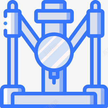 3d打印机3d打印2蓝色图标图标