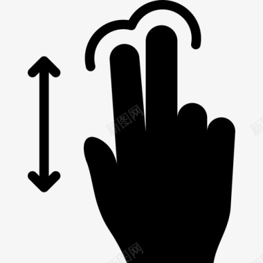 两个手指垂直拖动触摸触摸手势v2图标图标