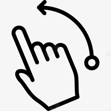 一个手指向左轻弹触摸手势轮廓v2图标图标