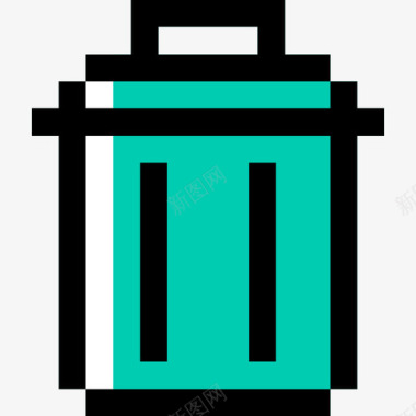 垃圾桶接口19线性颜色图标图标