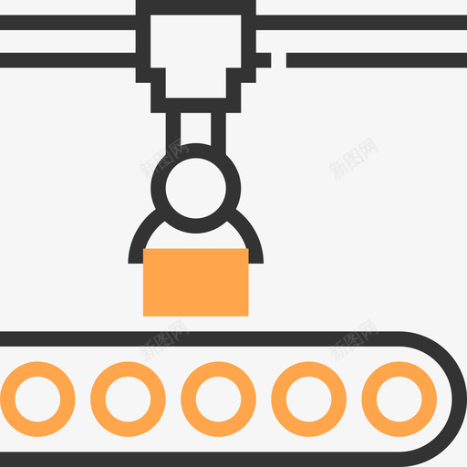 黄色阴影机械输送机图标svg_新图网 https://ixintu.com 黄色阴影机械输送机