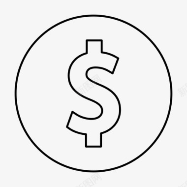 美元硬币挣图标图标