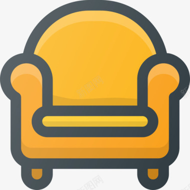 扶手椅室内家具3线性颜色图标图标