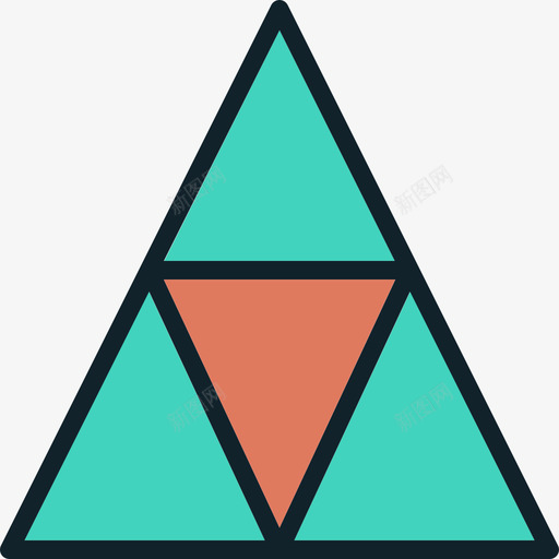 金字塔数据可视化3线性颜色图标svg_新图网 https://ixintu.com 数据可视化3 线性颜色 金字塔