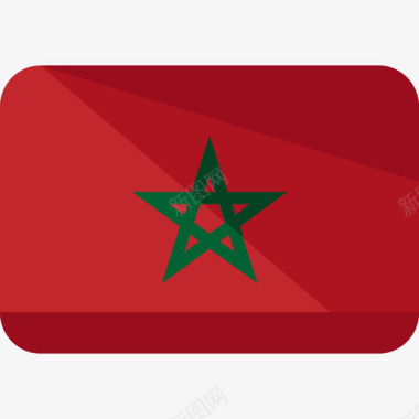 摩洛哥国旗5平坦图标图标
