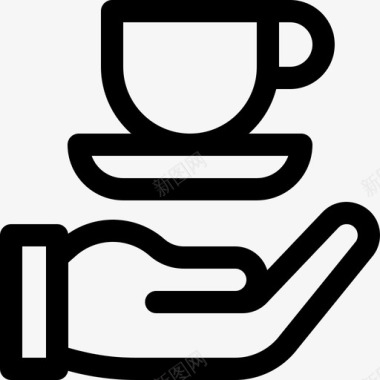 咖啡咖啡店37号直线型图标图标