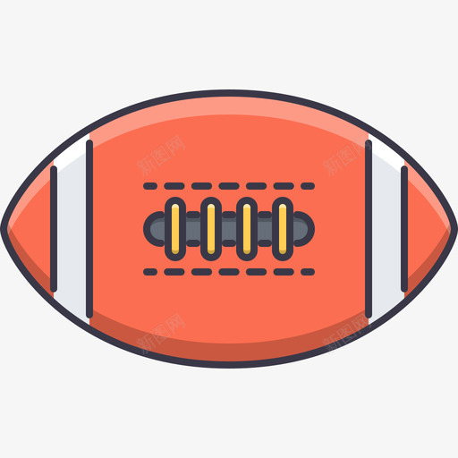 橄榄球运动器材5彩色图标svg_新图网 https://ixintu.com 彩色 橄榄球 运动器材5