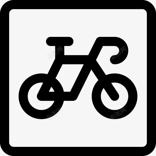 自行车信号和禁令线性图标svg_新图网 https://ixintu.com 信号和禁令 线性 自行车