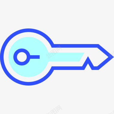 密钥网络安全线性颜色图标图标