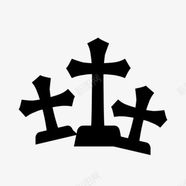 坟墓十字架死人图标图标