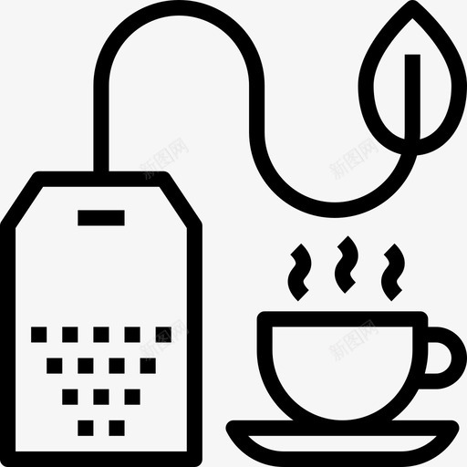 茶叶有机农业线性图标svg_新图网 https://ixintu.com 有机农业 线性 茶叶