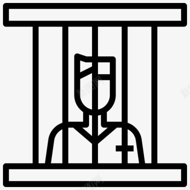 监狱病房罪犯囚犯图标图标