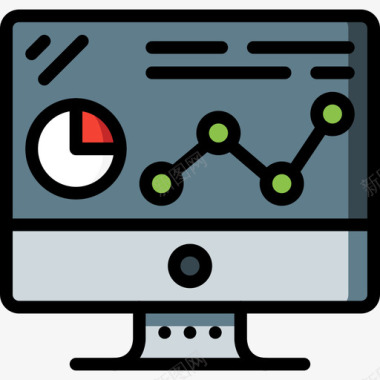 电脑办公设备2线颜色图标图标