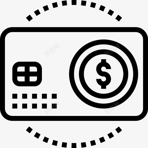 信用卡在线汇款概要线性图标svg_新图网 https://ixintu.com 信用卡 在线汇款概要 线性