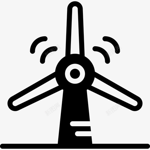 风力涡轮机生态65填充图标svg_新图网 https://ixintu.com 填充 生态65 风力涡轮机