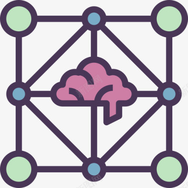 网络数字经济线性色彩图标图标