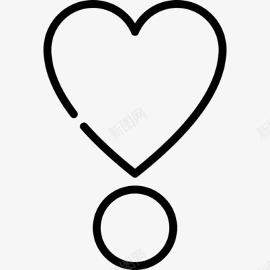 心脏符号22直线图标图标