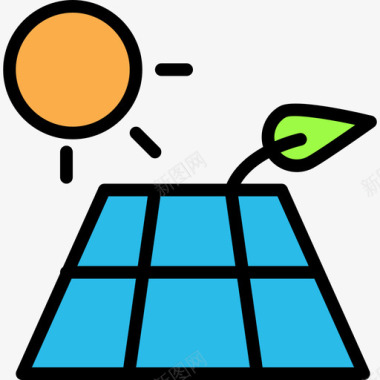 线性生态太阳能电池板68图标图标
