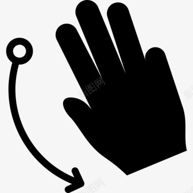 三个手指向下轻弹三个手指向下弹触摸手势v2图标图标