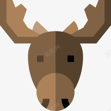驼鹿冬季自然5平坦图标图标