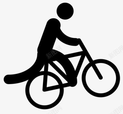 骑自行车杂技快图标图标