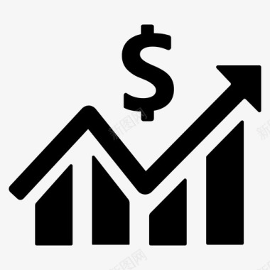 增长分析美元图标图标