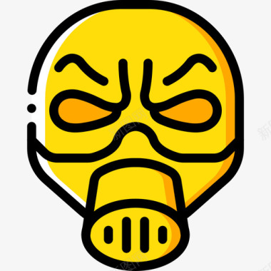 防毒面具恐怖表情2黄色图标图标