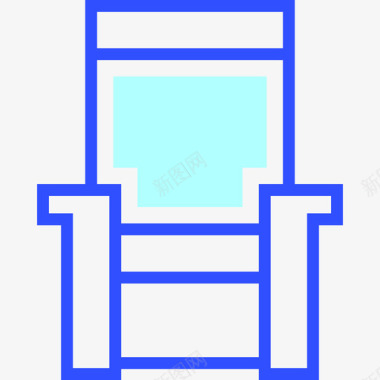 座椅电影视频线性颜色图标图标