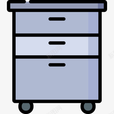 橱柜家具47线性颜色图标图标