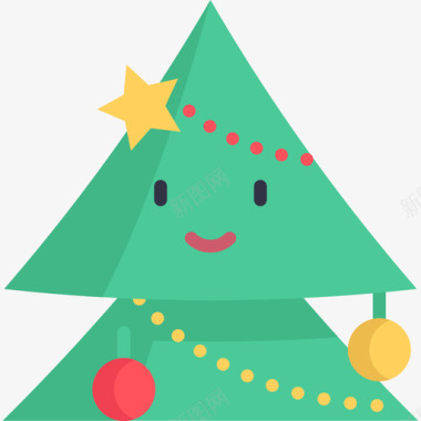 圣诞树圣诞化身4扁平图标图标