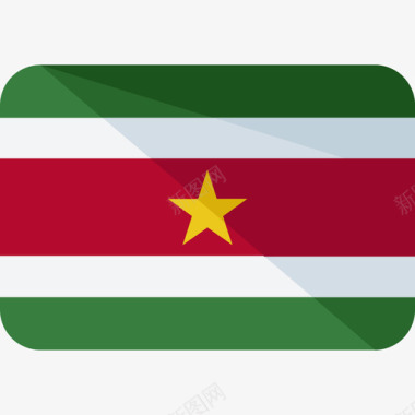 苏里南5旗平坦图标图标