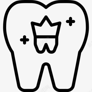 牙齿牙科学3线形图标图标