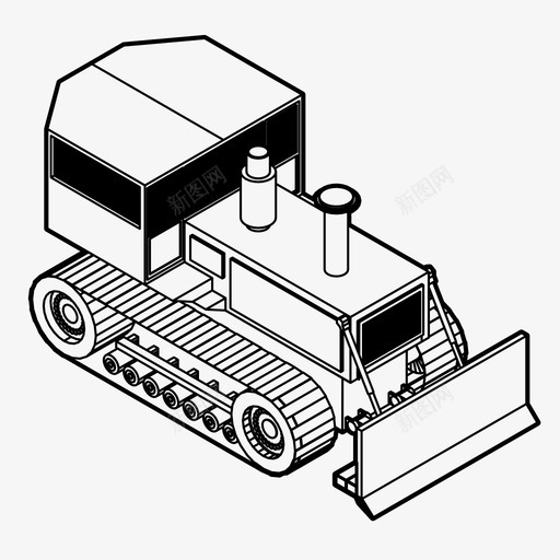 推土机建筑机器图标svg_新图网 https://ixintu.com 建筑 拖拉机 推土机 机器 除雪
