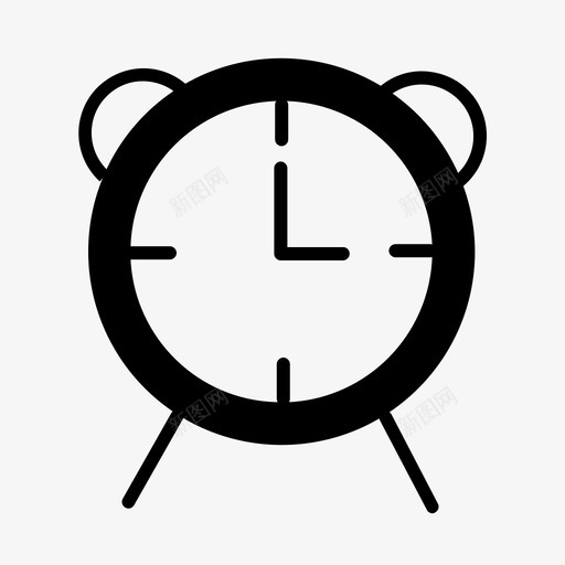 闹钟提醒时间图标svg_新图网 https://ixintu.com 手表 提醒 时间 计时器 通讯设备黑色填充 闹钟