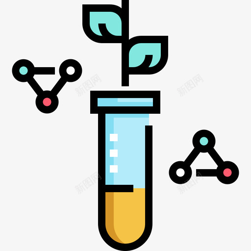 试管化学10线性颜色图标svg_新图网 https://ixintu.com 化学10 线性颜色 试管