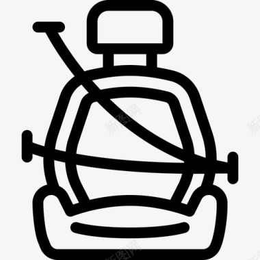 安全座椅汽车部件3线性图标图标