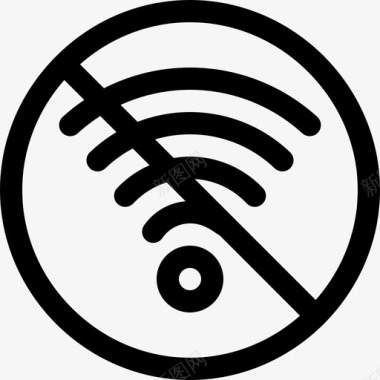 无Wifi信号和禁令线性图标图标