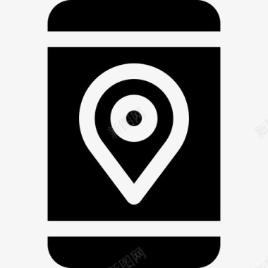 智能手机地理位置6已填充图标图标